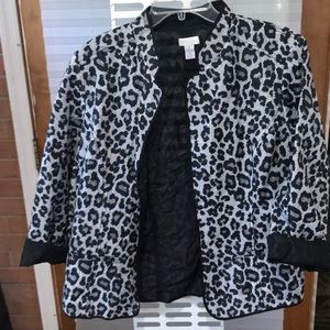 Black and white leopard jacket